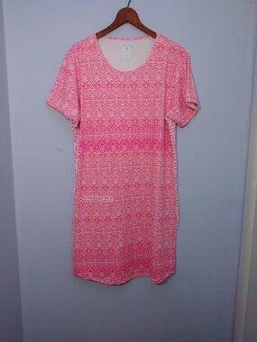 Cabana Life Swim Coverup Dress Pink Large UV Protection Beach Pool Vacation